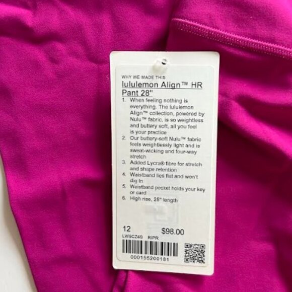 Lululemon Align High-Rise Pant 28" Ripened Raspberry 12 - Picture 6 of 7
